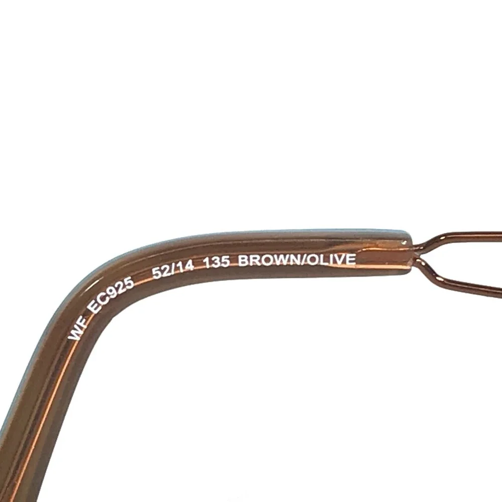 Easyclip Eyeglasses Frames WF EC925 BROWN/OLIVE Blue Frames with Clip On Lenses